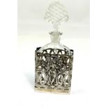 silver perfume bottle London silver hallmarks measures approx height 13cm