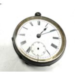Antique silver open face pocket watch the watch is ticking missing loop and second hand