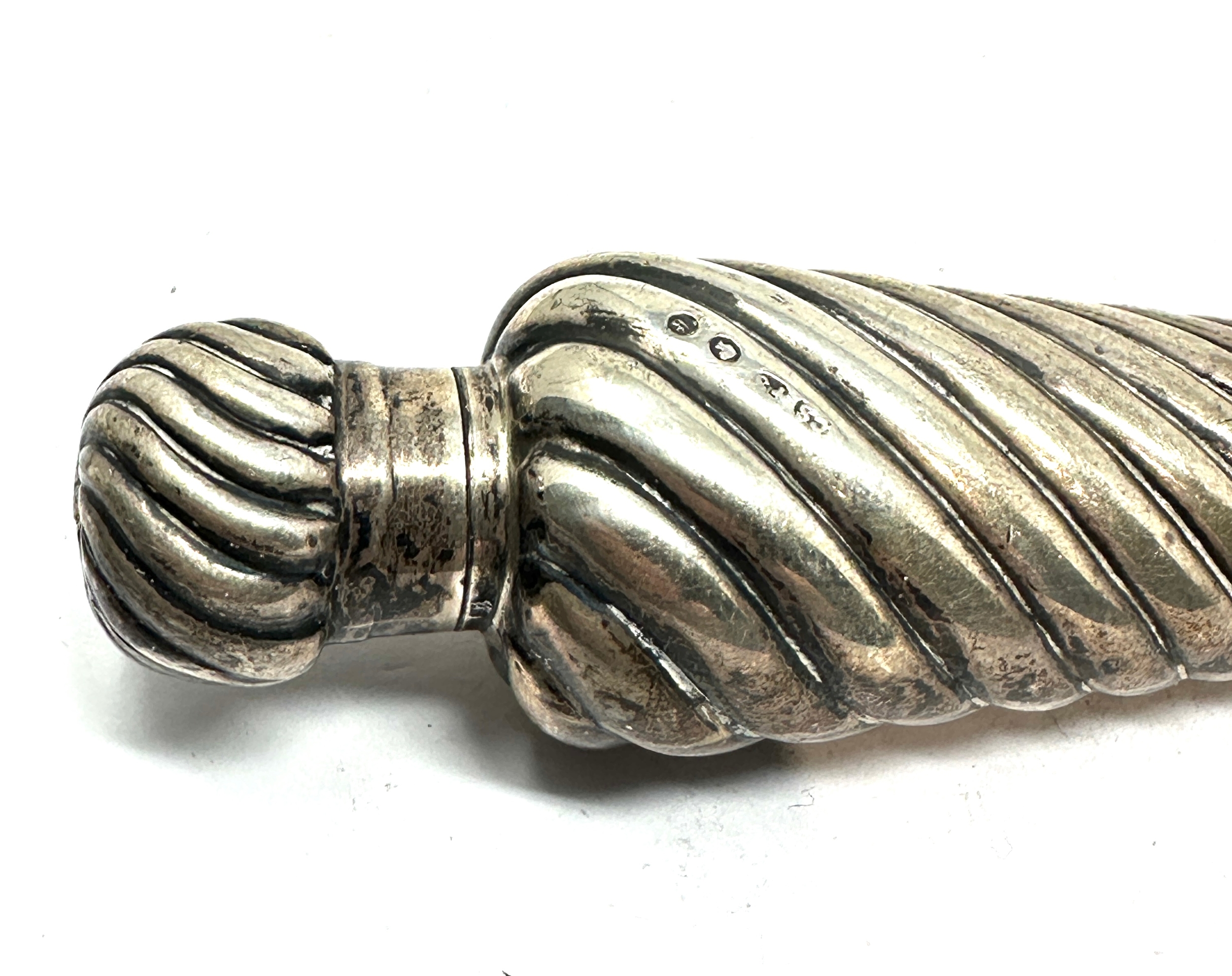 Antique victorian silver scent bottle measures approx 14cm birmingham silver hallmarks - Image 3 of 5