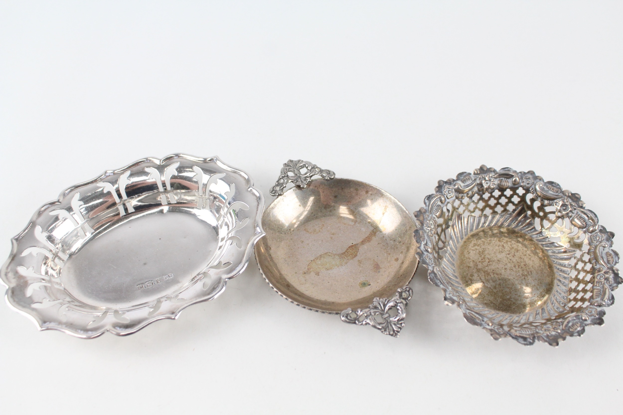 3 x .925 sterling pin / trinket dishes