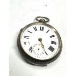 Antique silver open face pocket watch the watch is ticking missing hands