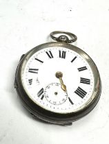 Antique silver open face pocket watch the watch is ticking missing hands
