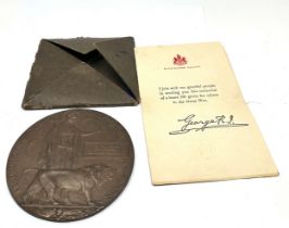 ww1 death plaque original envelope &b palace letter to cuthbert glynn warne
