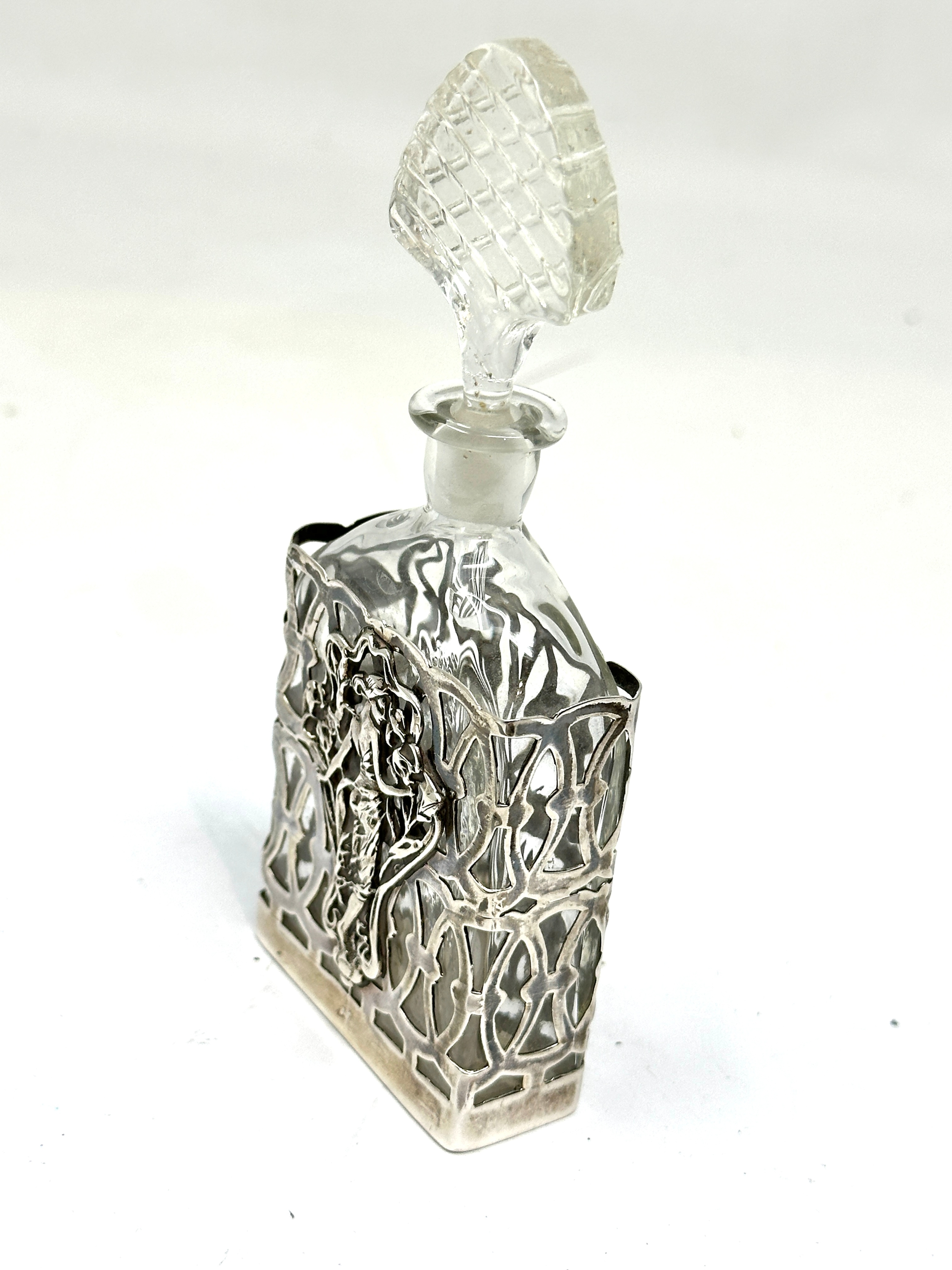 silver perfume bottle London silver hallmarks measures approx height 13cm - Bild 2 aus 5