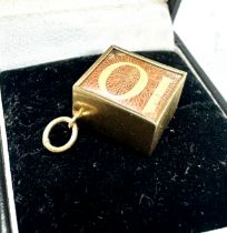 vintage 9ct gold emergency money charm weight 2.9g