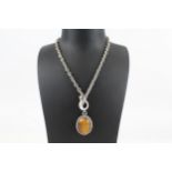 A silver tigerseye pendant necklace by Suarti (51g)