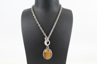 A silver tigerseye pendant necklace by Suarti (51g)