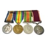 ww1 & ww2 medal group inc silver war medal long service & good conduct medal ww2 pair to 19127 spr