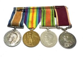 ww1 & ww2 medal group inc silver war medal long service & good conduct medal ww2 pair to 19127 spr