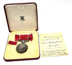 Boxed British Empire Medal TO Lilian mrs whiteley comes with note awarden to me in the queens