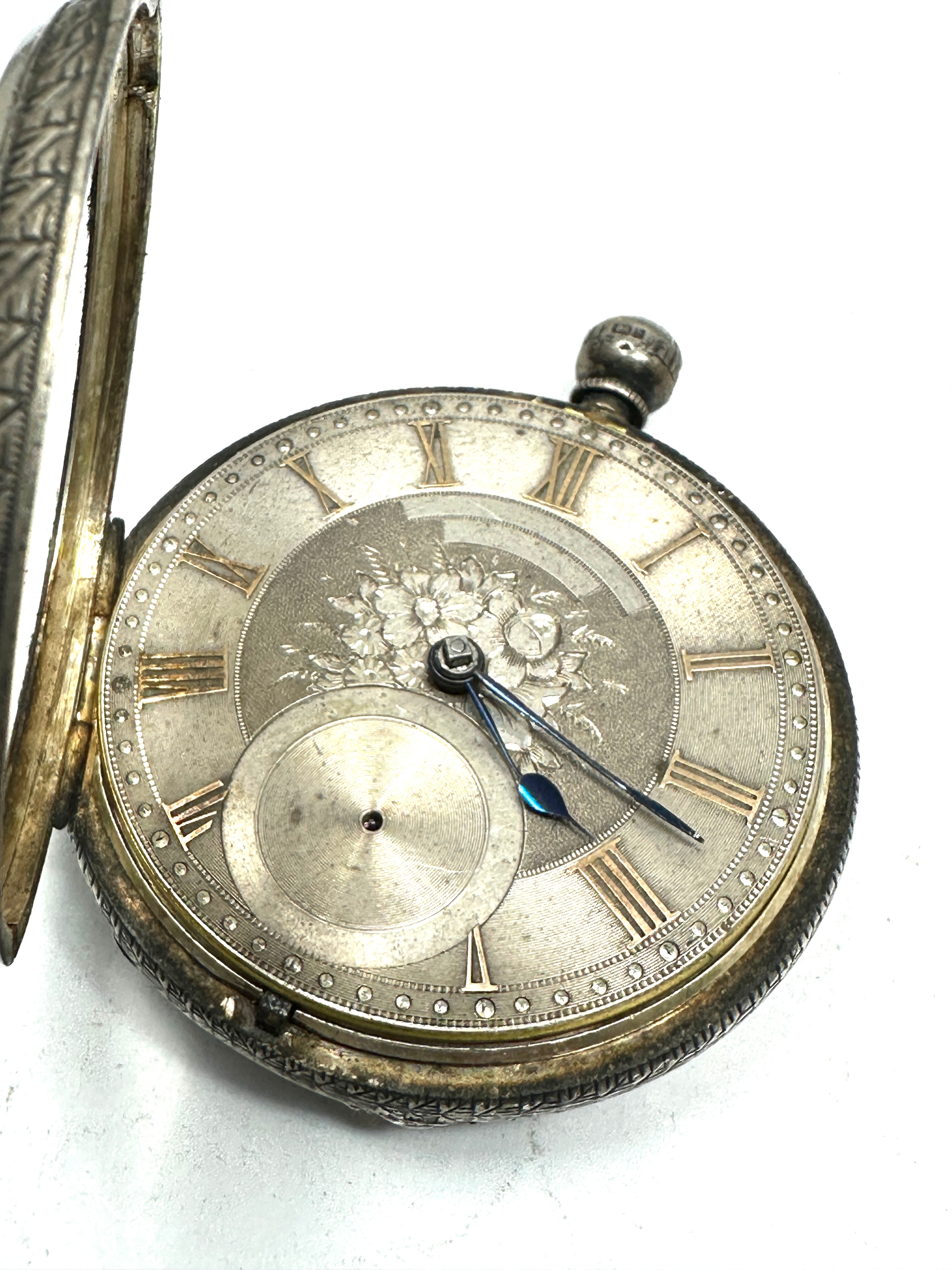 Antique silver dial open face fusee pocket watch thomas mowbray london movement the watch is ticking - Image 3 of 5