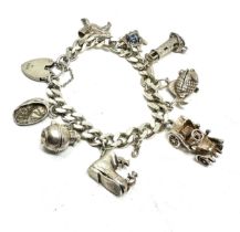 Vintage silver charm bracelet weight 51g