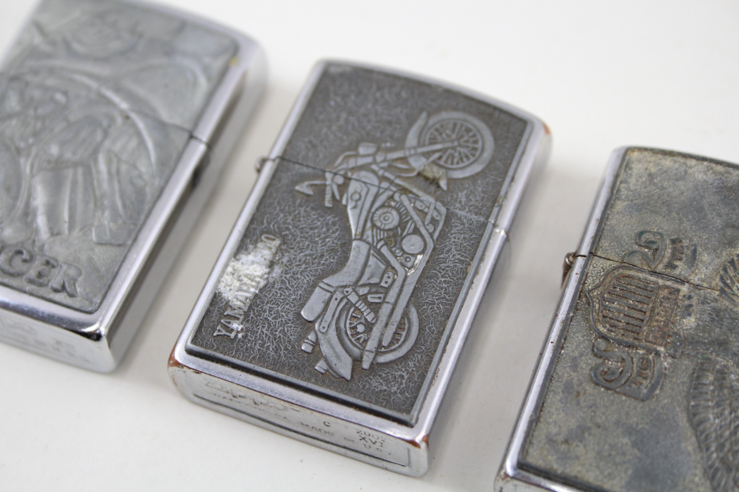 5 x Zippo Lighters Inc Vintage Scrimshaw Ace Of Spades Yamaha Cancer Star Oil - Image 3 of 6