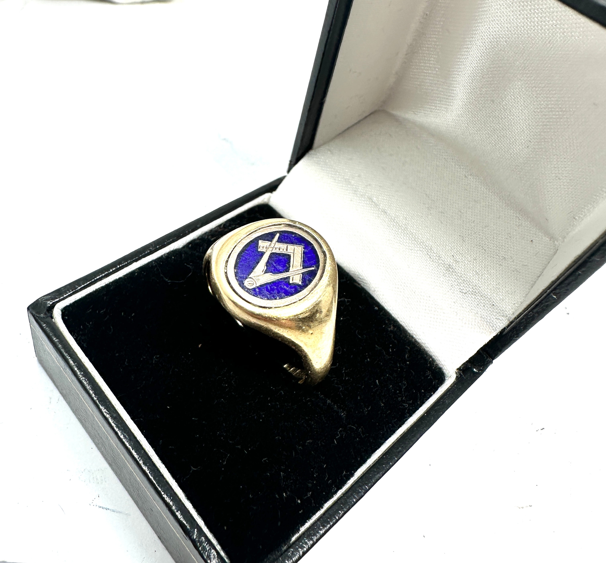 9ct gold masonic ring weight 8.5g - Image 3 of 5