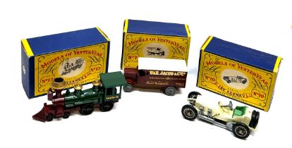 3 original boxed Lesney models of yesteryear No 7 10 & 13