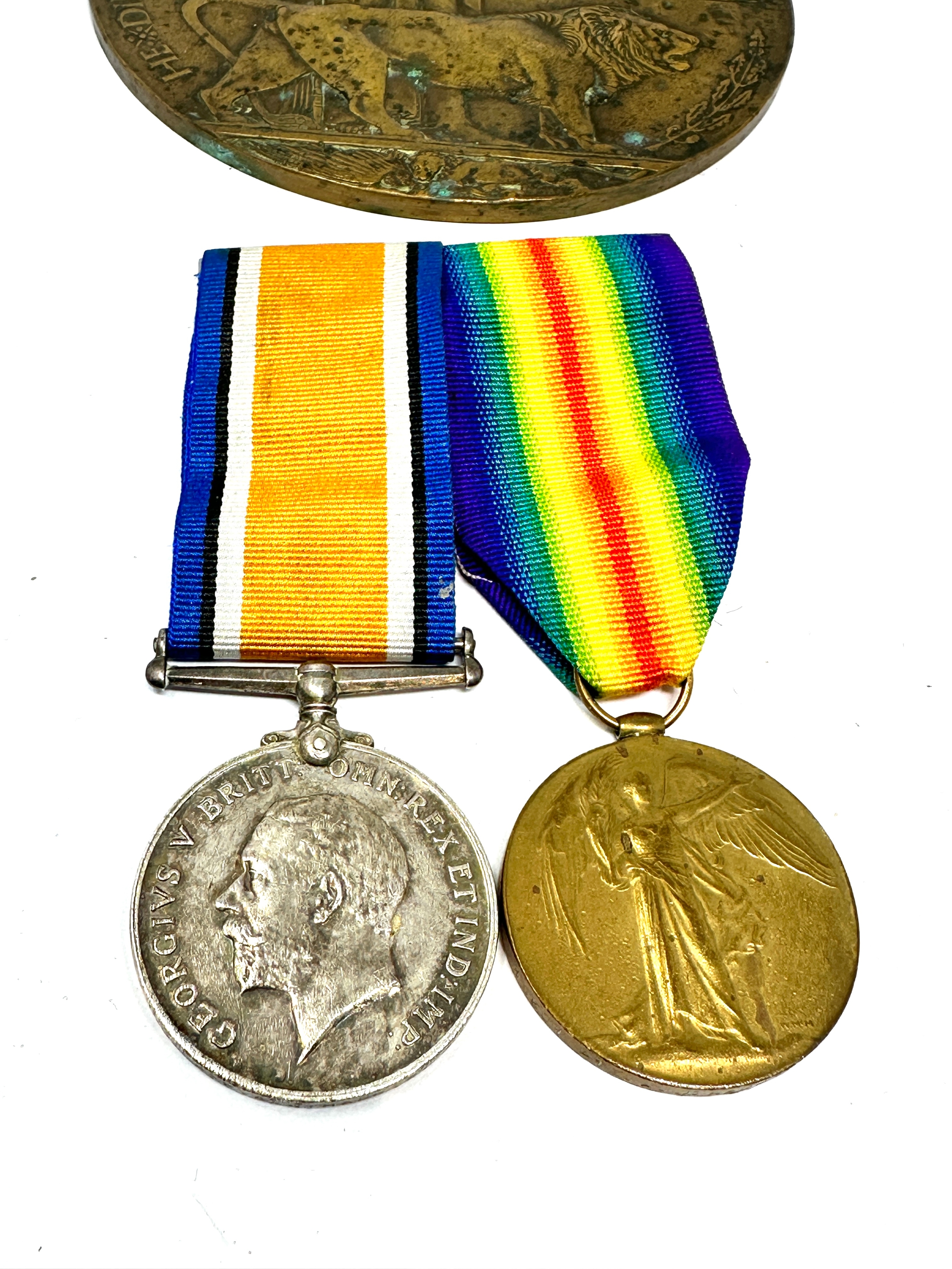w1 medal pair & death plaque to 1850 pte a.j.harris r.war.r - Image 2 of 4