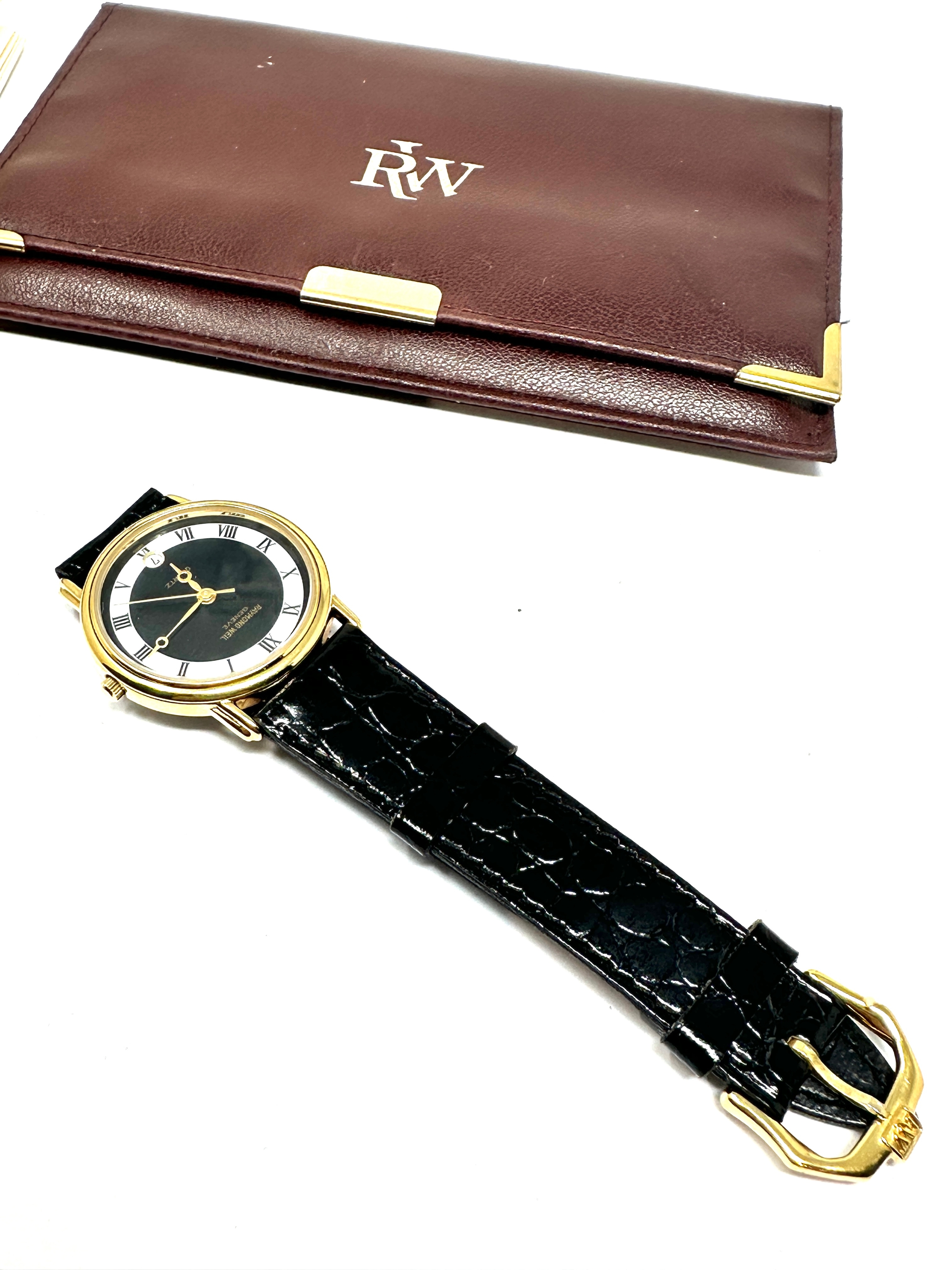 Gents raymond weil geneve wristwatch comes in wallet and booklet in working order - Image 2 of 5