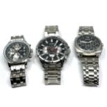 selection of gents chronograph quartz wristwatches inc TCM , Curren & skalon all will need new