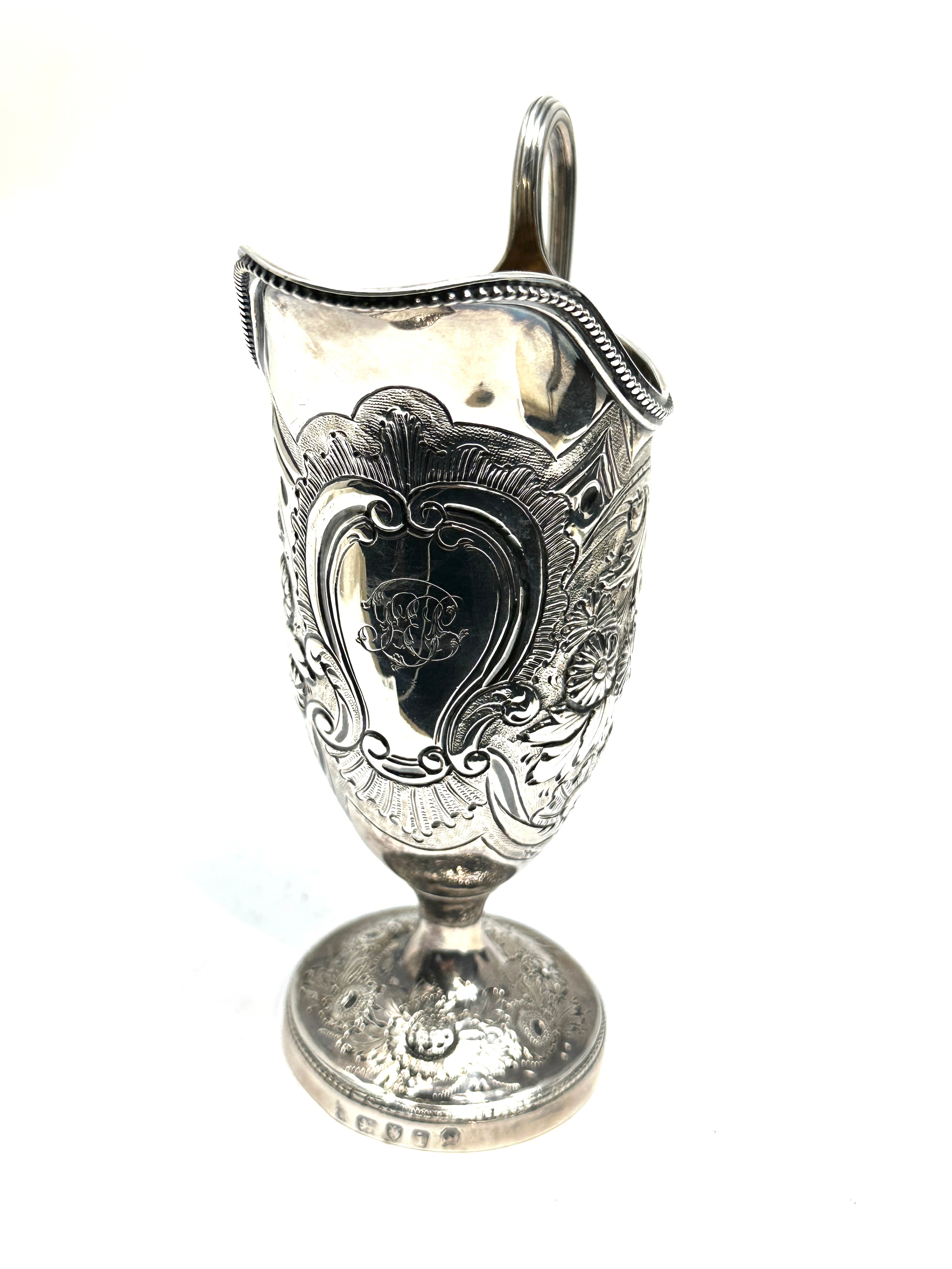 fine heavy georgian silver cream jug london silver hallmarks weight approx 200g - Bild 2 aus 6