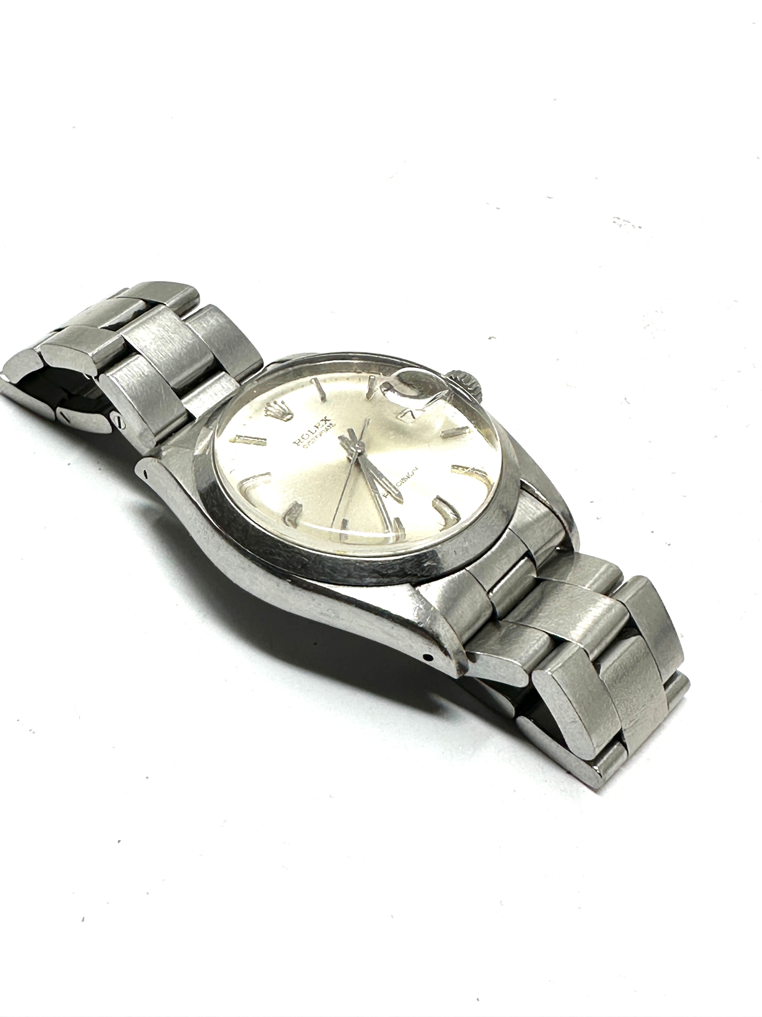 Rolex Oysterdate Precision Stainless Steel Wrist Watch & strap the watch is ticking winder does - Image 3 of 6