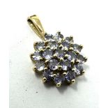 9ct gold tanzanite pendant weight 1.1g