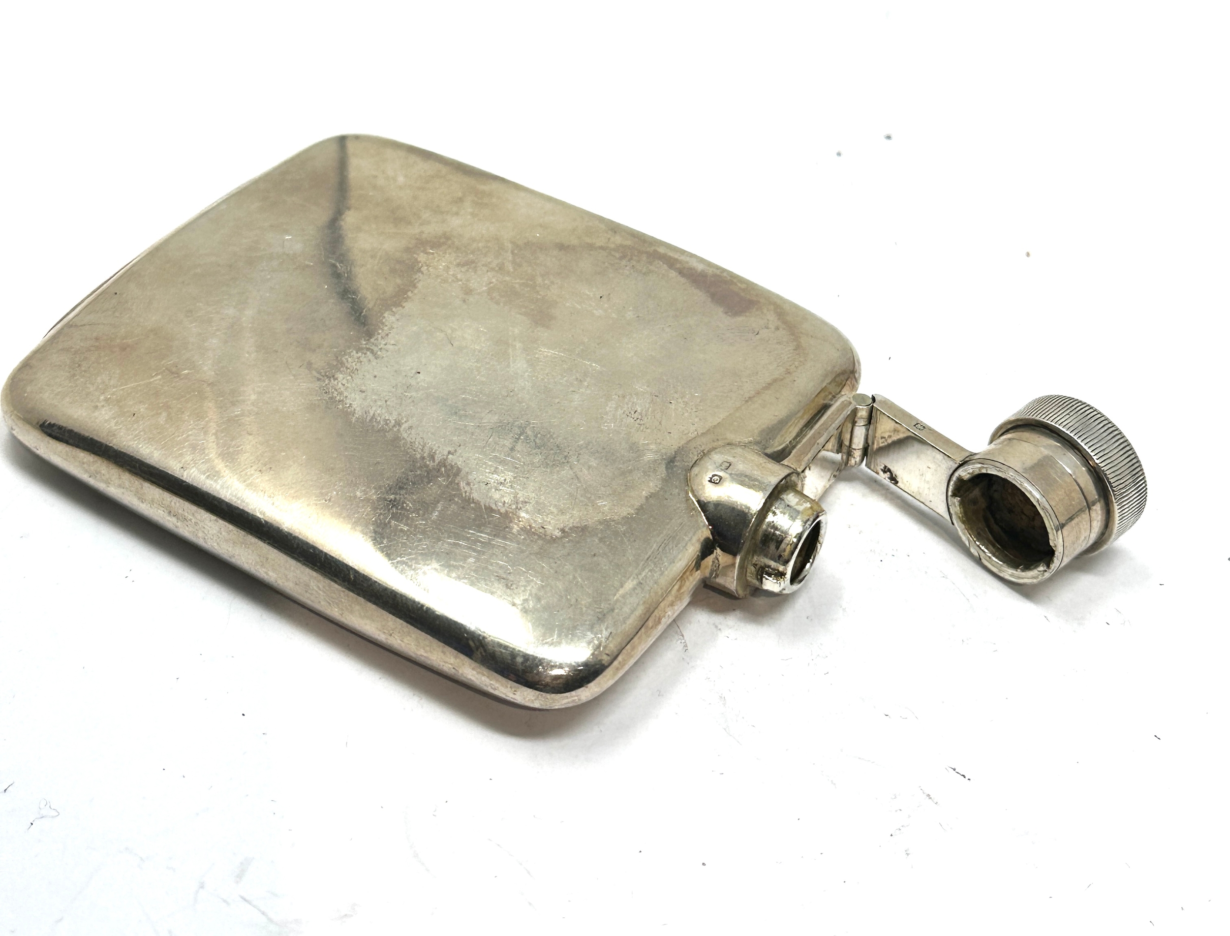 Vintage silver Hip Flask Birmingham silver hallmarks weight 160g - Bild 3 aus 4