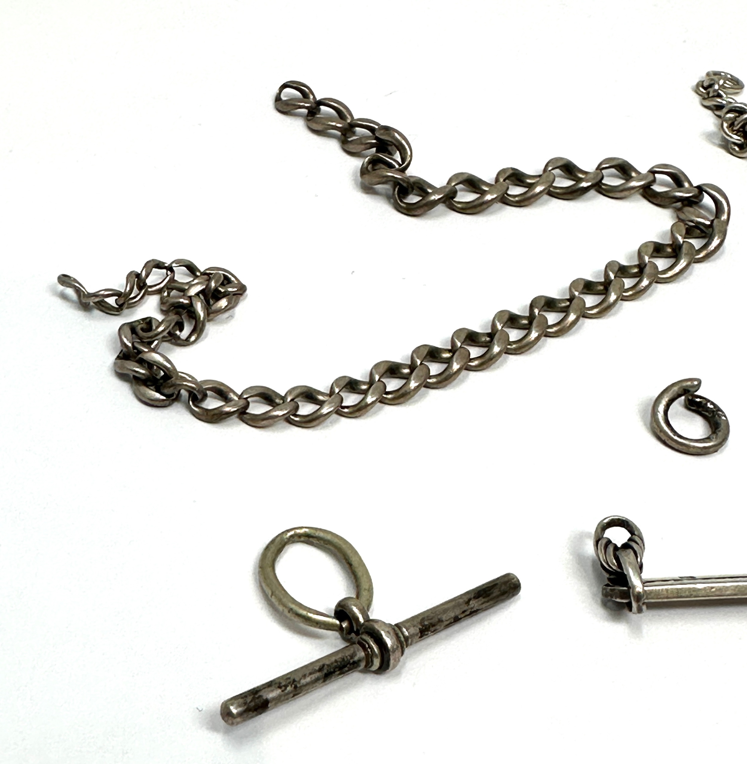 Antique silver watch chain spares weight approx 41g - Image 2 of 3