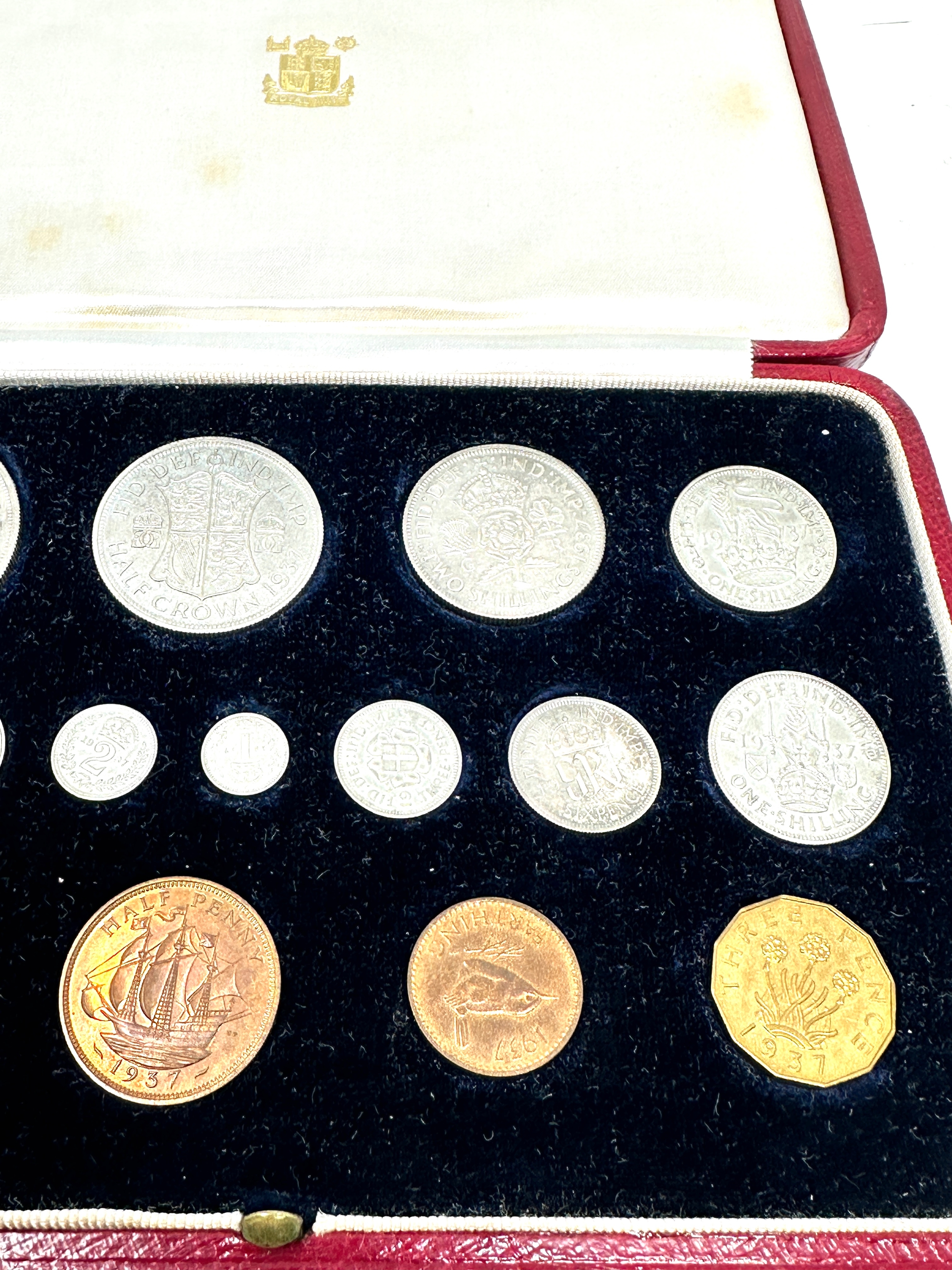 Silver Specimen 1937 15 Coin Set Crown - Farthing & Maundy Money original boxed set in unc condition - Image 3 of 4