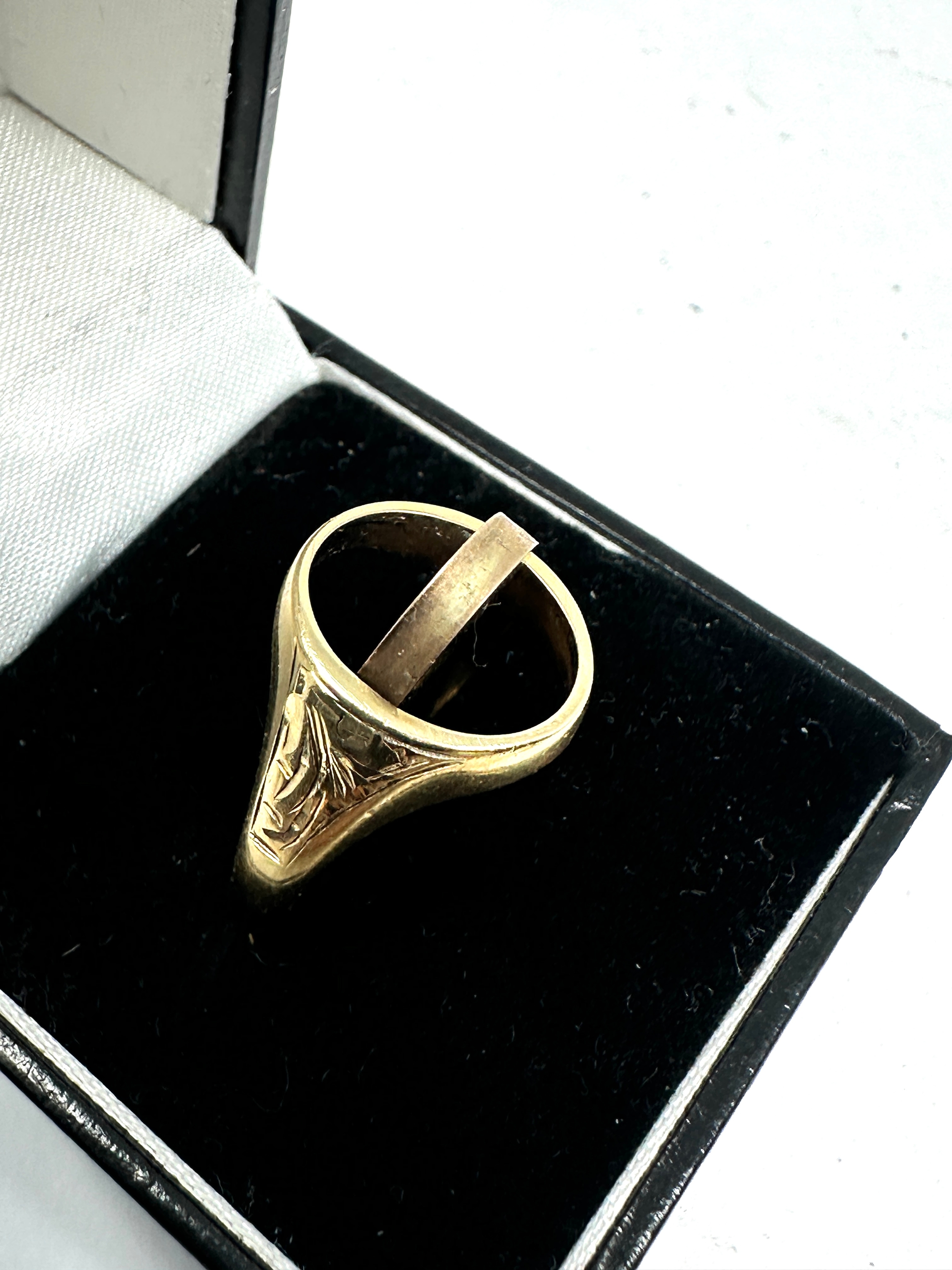 Vintage 9ct gold & enamel masonic ring weight 6.9g - Image 5 of 6