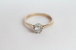 9ct gold round brilliant cut diamond solitaire ring