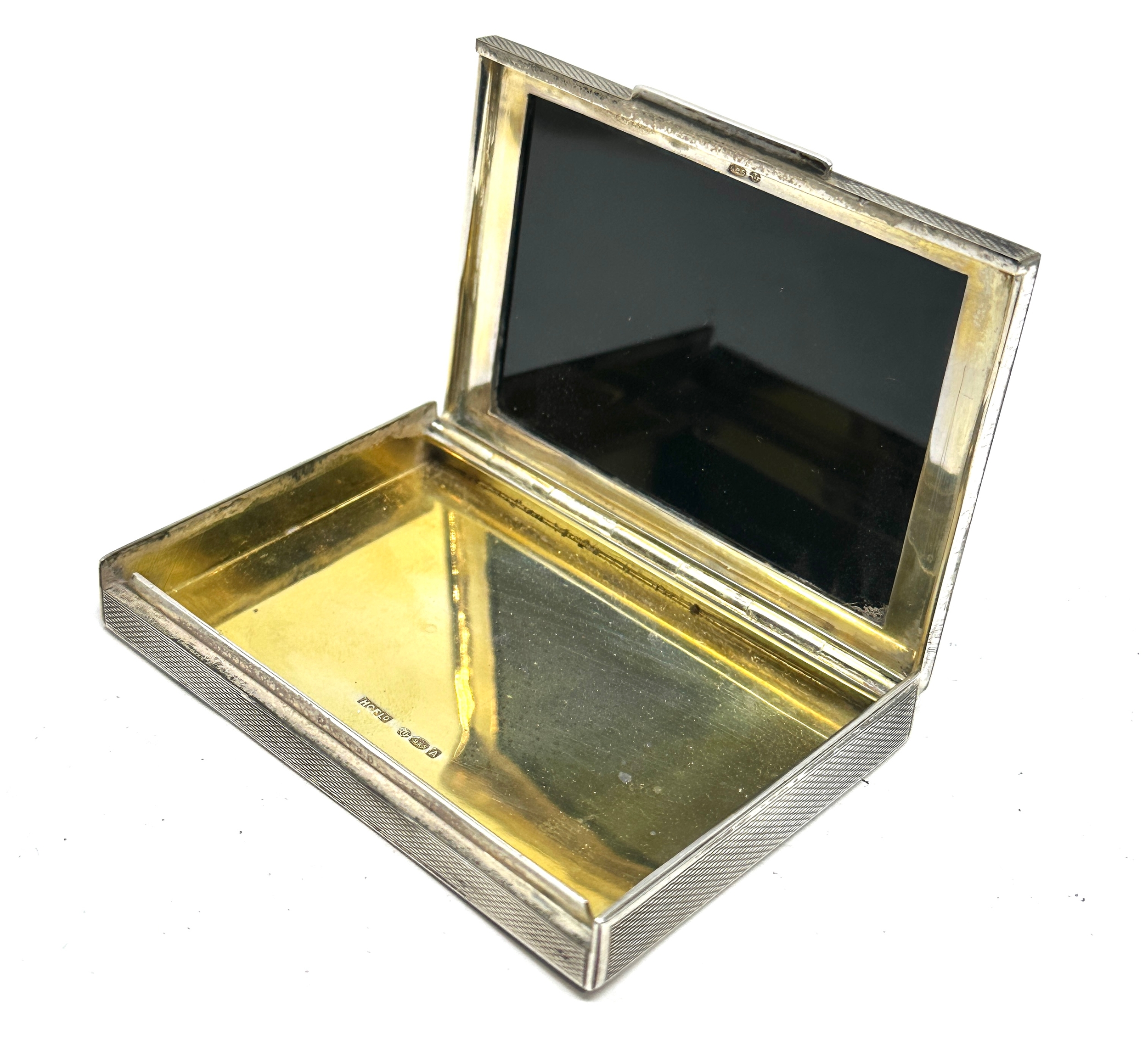 Art deco silver & gold detail with black onyx lid snuff box measures approx 8cm by 5.5 cm silver - Image 2 of 5