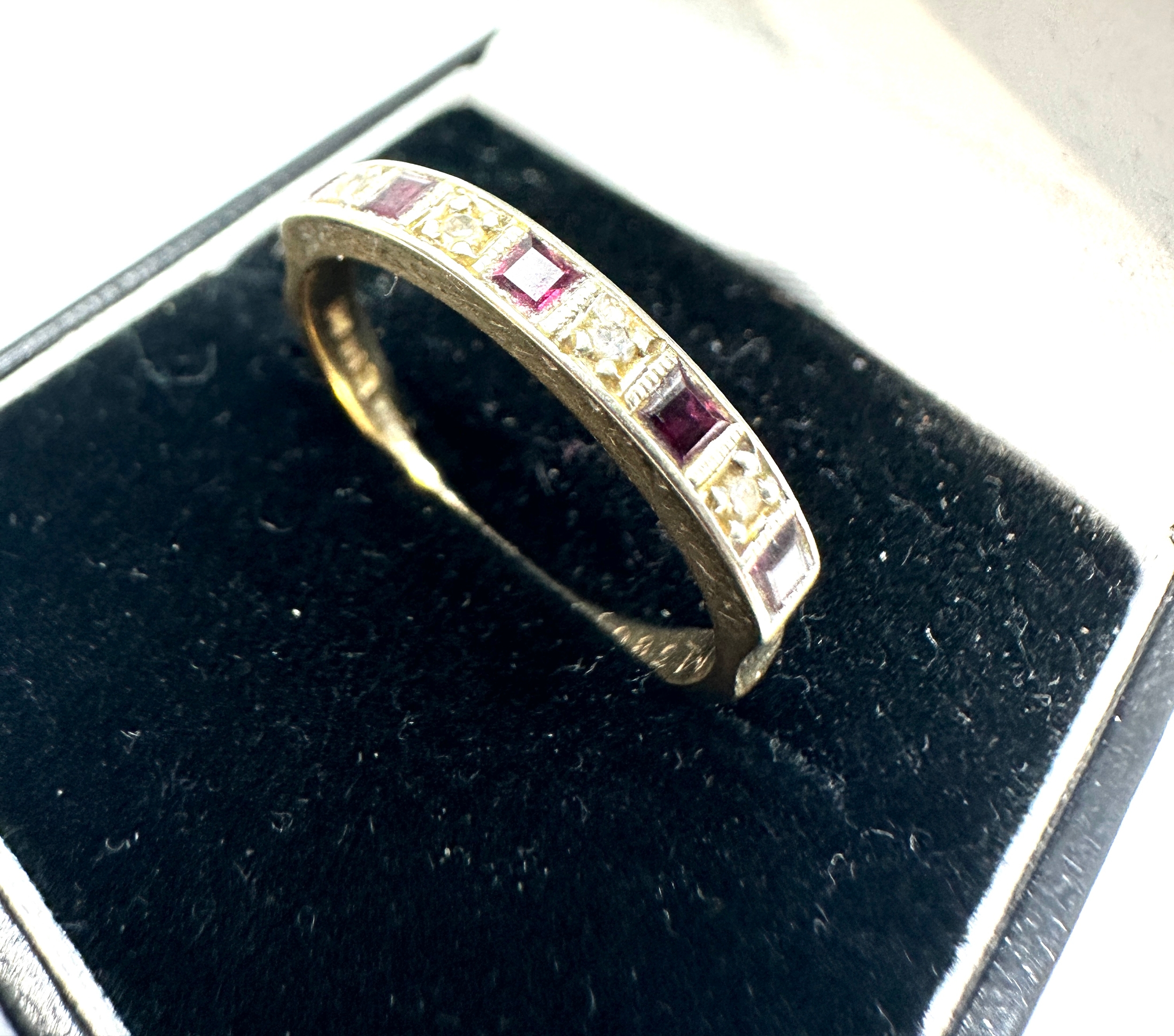 9ct gold amethyst & diamond ring weight 2.5g - Image 3 of 4