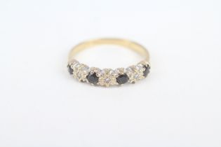 9ct gold sapphire & diamond half eternity ring