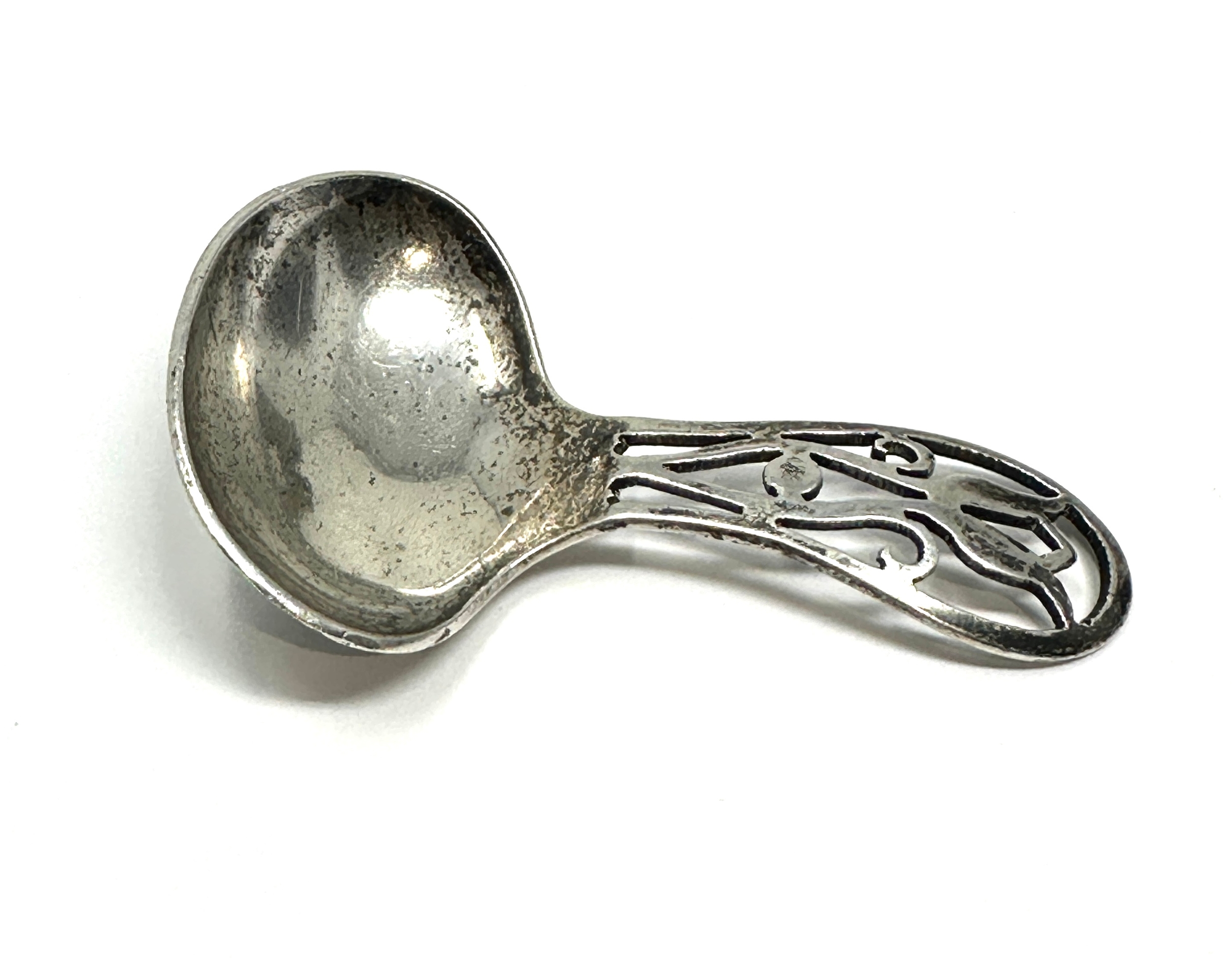 Antique silver tea caddy spoon birmingham silver hallmarks - Bild 2 aus 4
