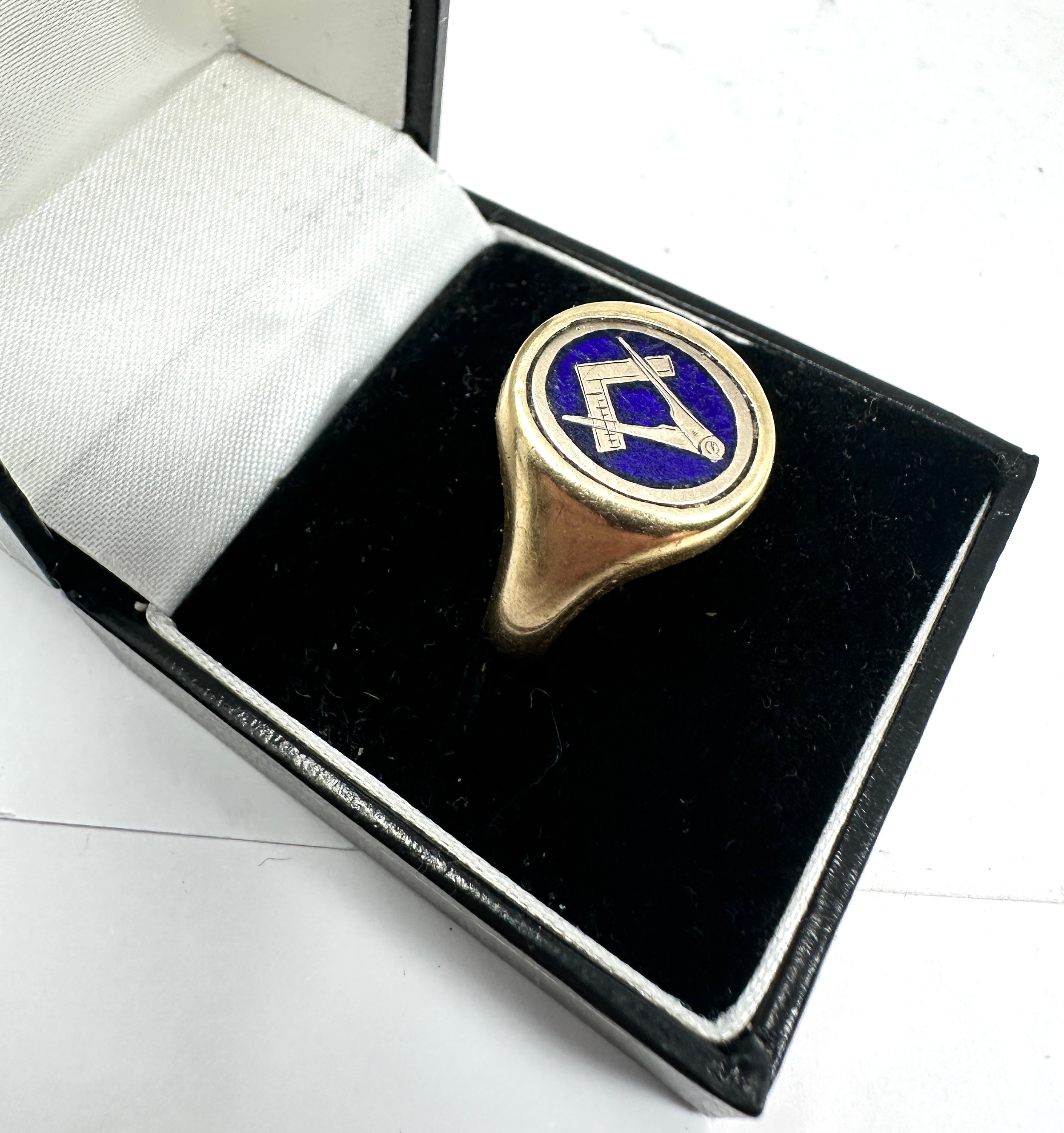 9ct gold masonic ring weight 8.5g - Image 2 of 5