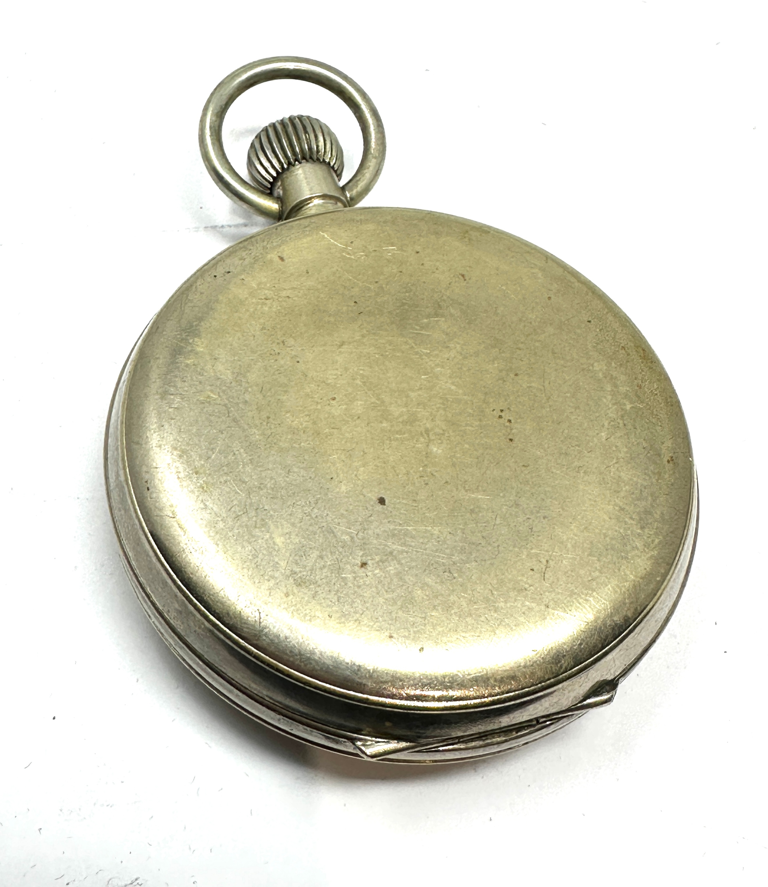 Antique nickel cased Goliath pocket watch the watch is ticking measures approx 66mm dia - Image 2 of 3