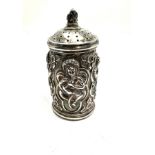 Antique indian silver salt pot makers p.orr & sons madras measures approx height 91cm weight 100g