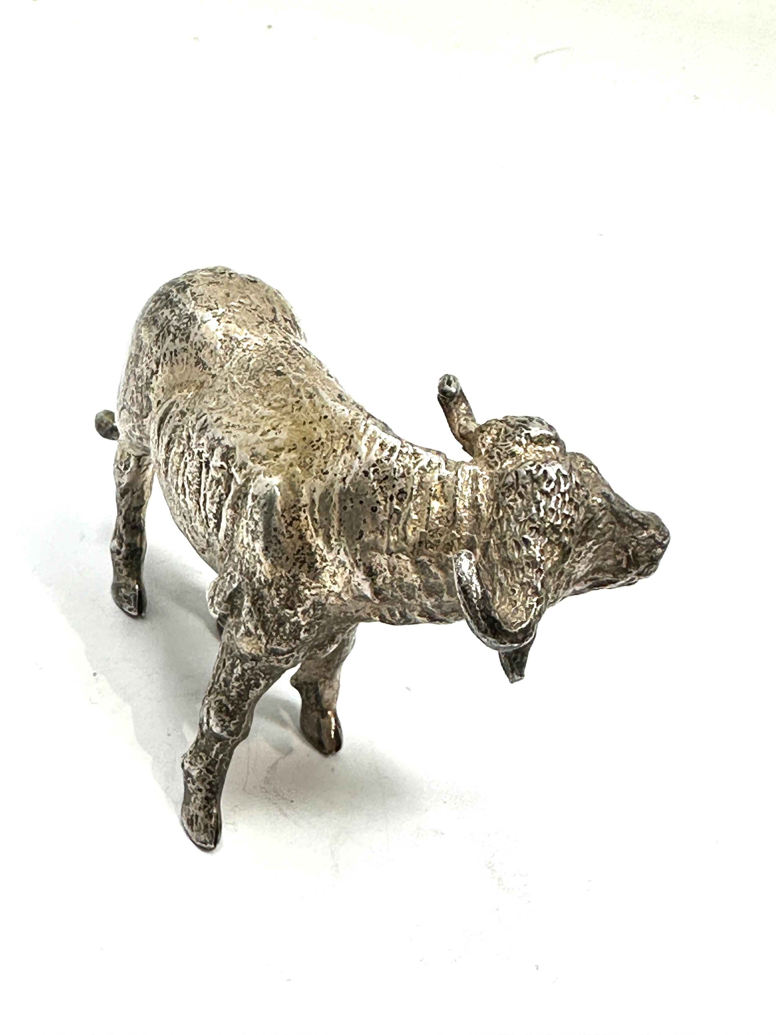 Vintage heavy solid silver model of a water buffalo hallmarked 950 with full hallmark weight 303g - Image 2 of 5