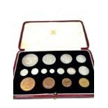 Silver Specimen 1937 15 Coin Set Crown - Farthing & Maundy Money original boxed set in unc condition