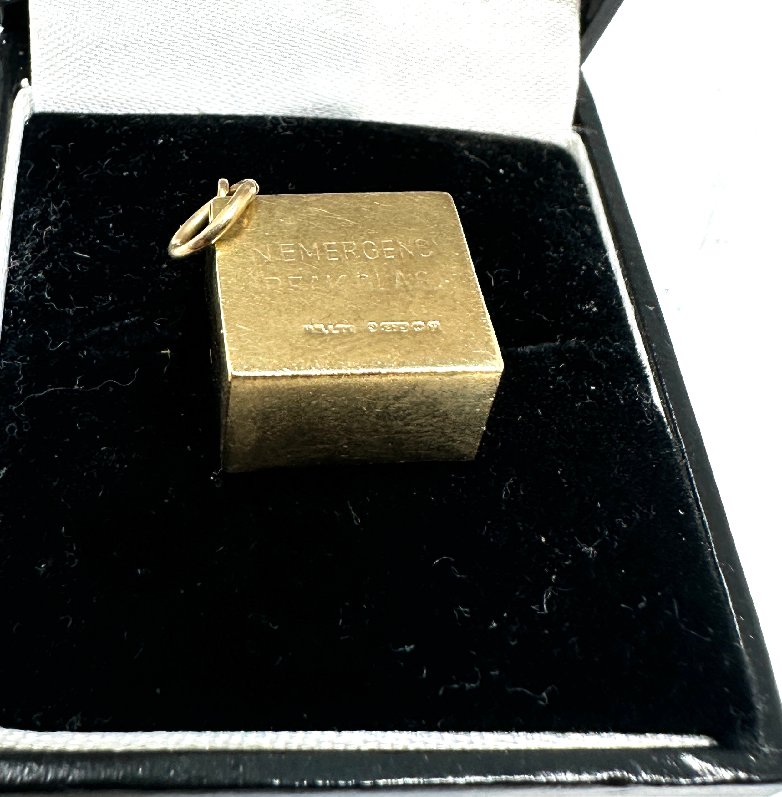 vintage 9ct gold emergency money charm weight 2.9g - Image 3 of 3
