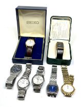 Selection of vintage & later gents seiko quartz wristwatches all untested
