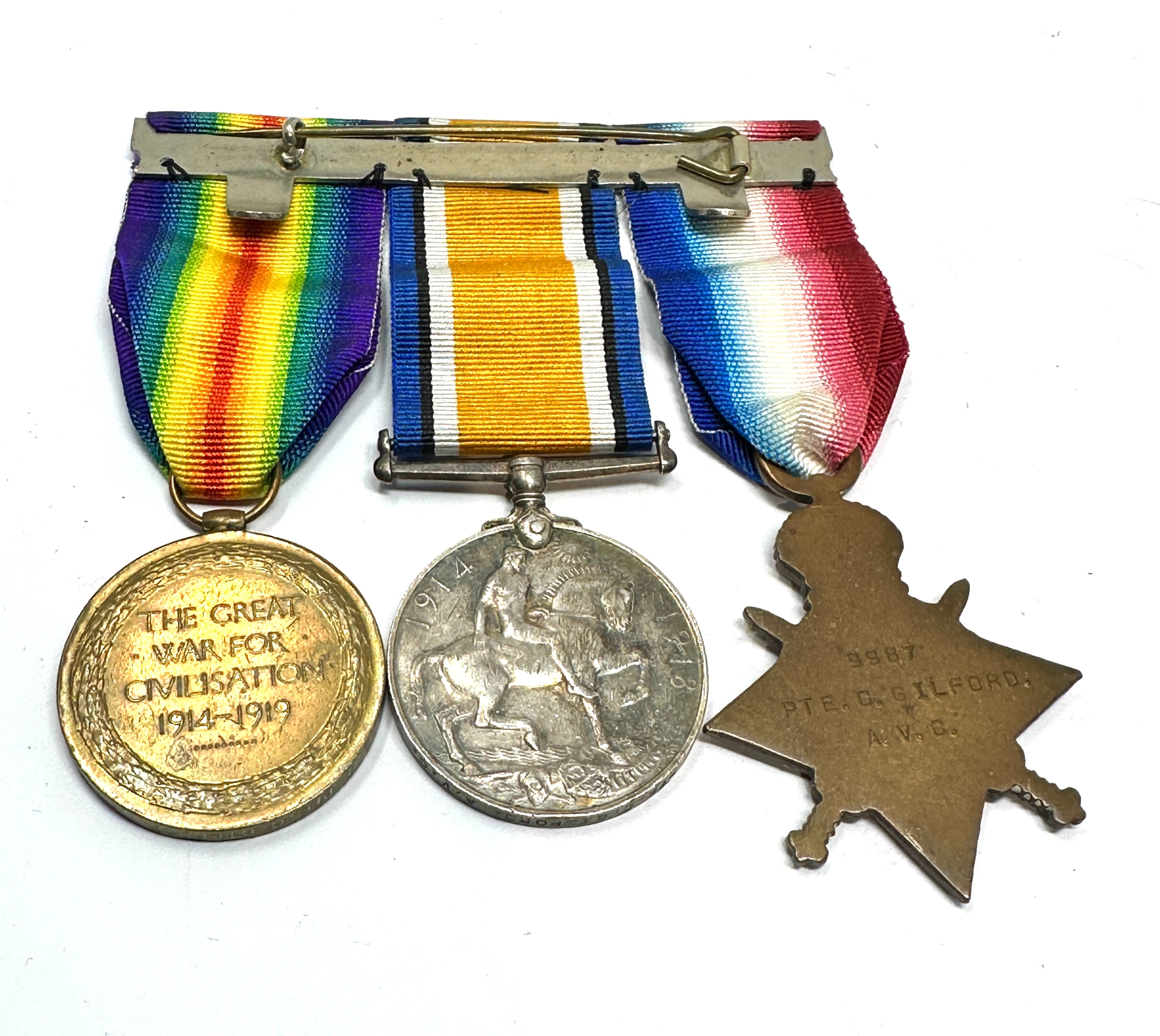 ww1 trio medals to 9987 pte.c.gilford a.v.c - Image 2 of 3