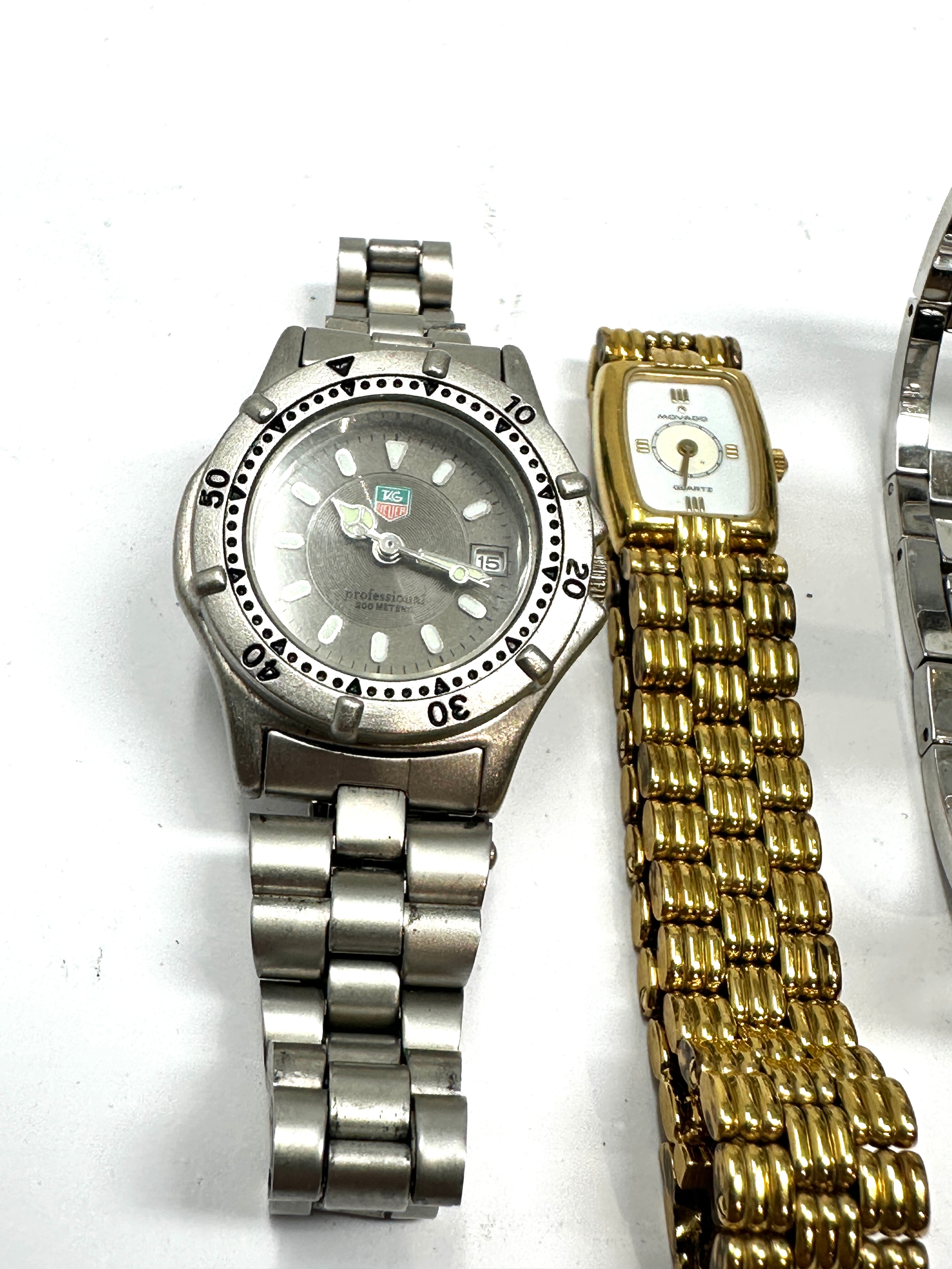 5 ladies wristwatches quartz includes calvin klein tag heuer dkny movado etc possibly need new - Image 2 of 4