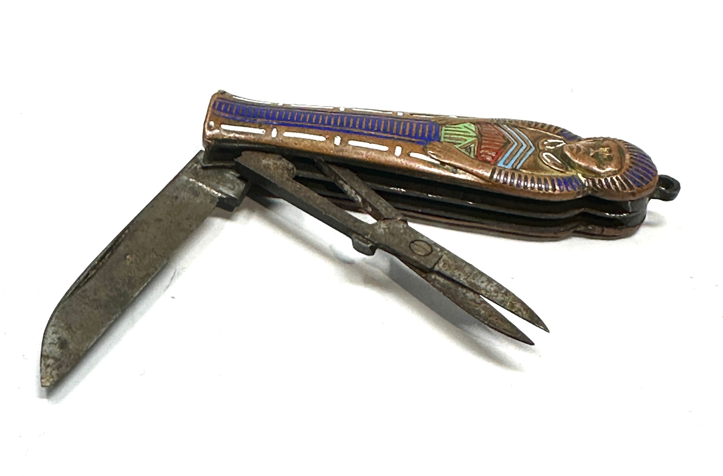 Vintage enamel egyptian revival pen knife - Image 4 of 4