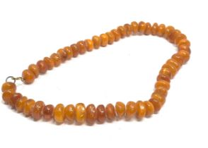 Egg yolk amber bead necklace weight 65g