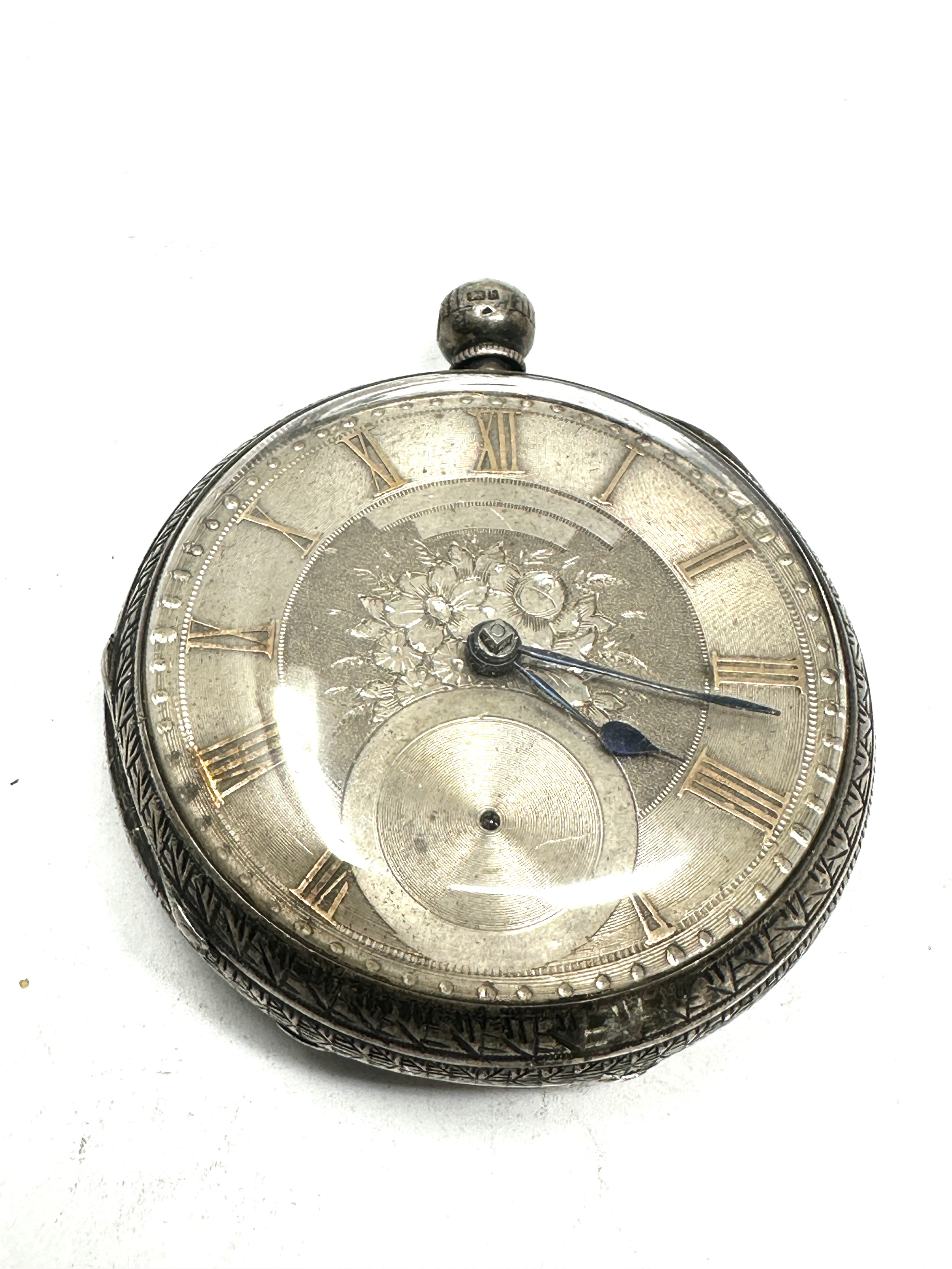 Antique silver dial open face fusee pocket watch thomas mowbray london movement the watch is ticking