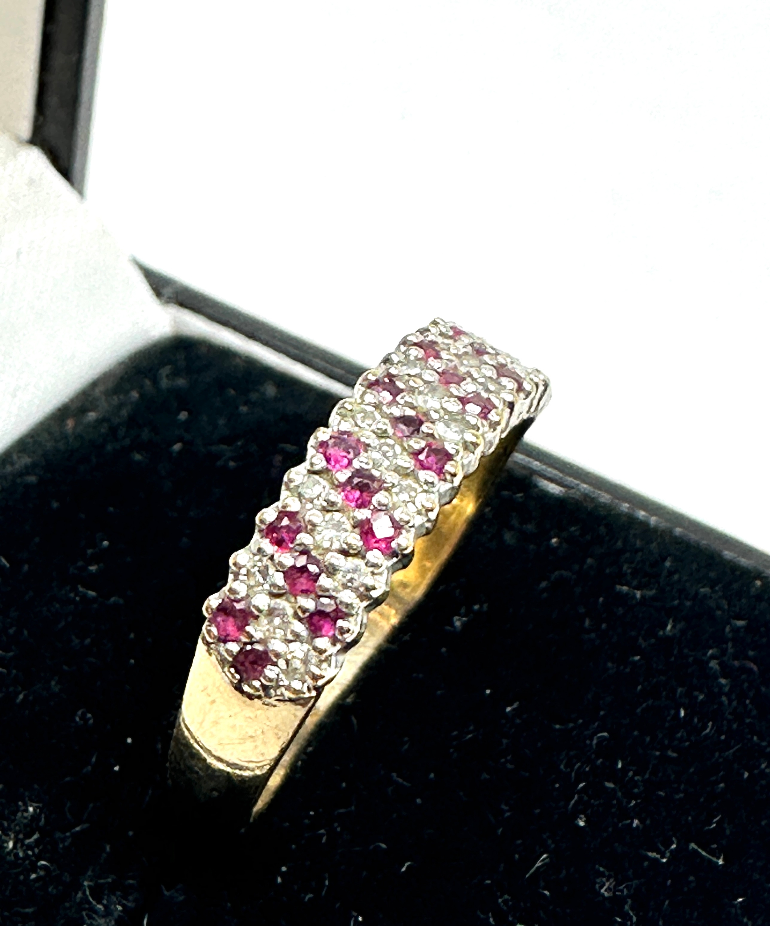 9ct gold Amethyst & diamond ring weight 2.5g - Image 2 of 4