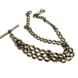 Antique silver double albert watch chain weight approx 46g