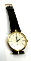 Vintage Gucci Quartz Swiss Made WristWatch With Gucci Black Leather Band the watch is not ticking