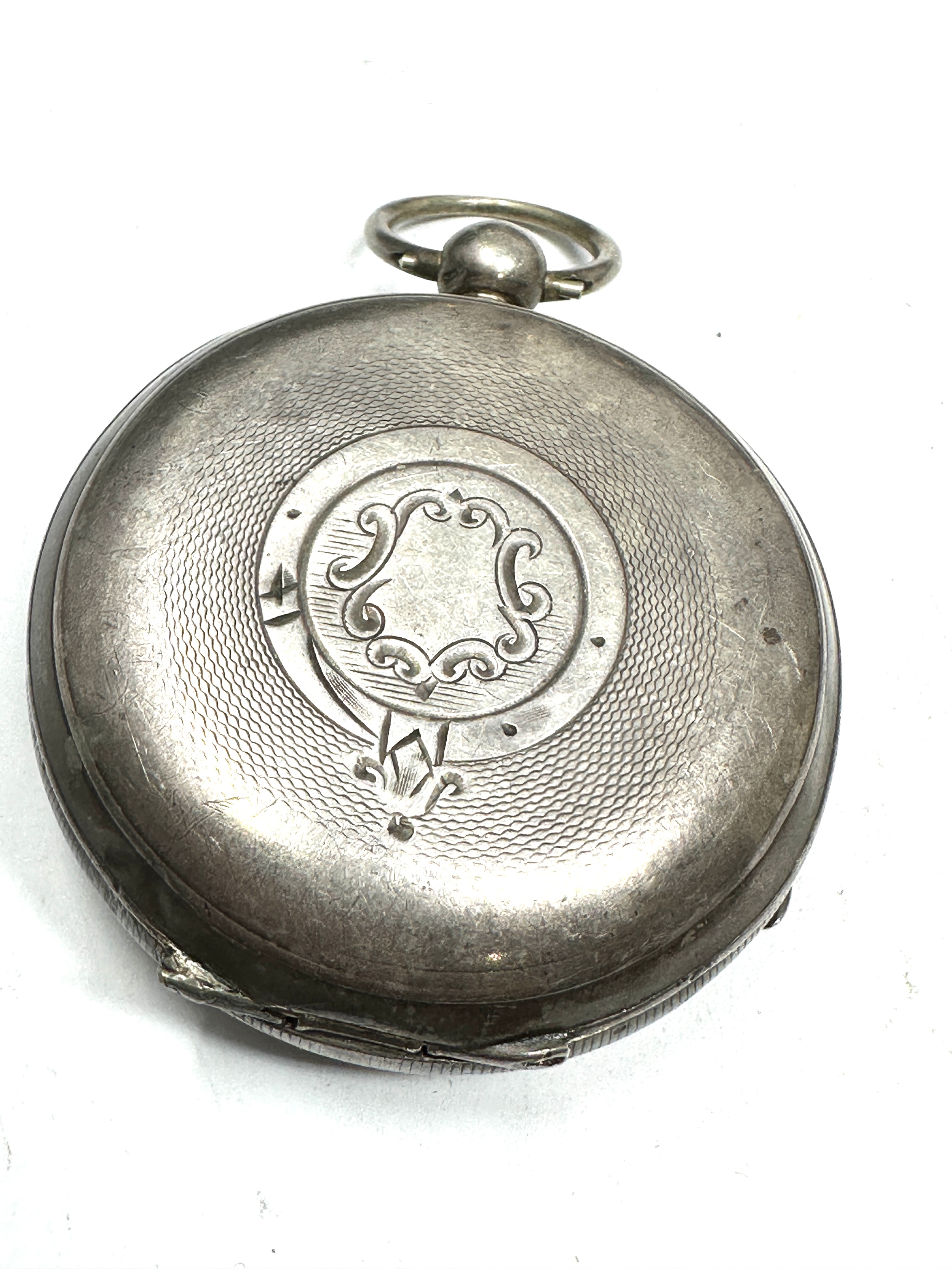 Antique silver open face pocket watch the watch is ticking missing hands - Image 2 of 4